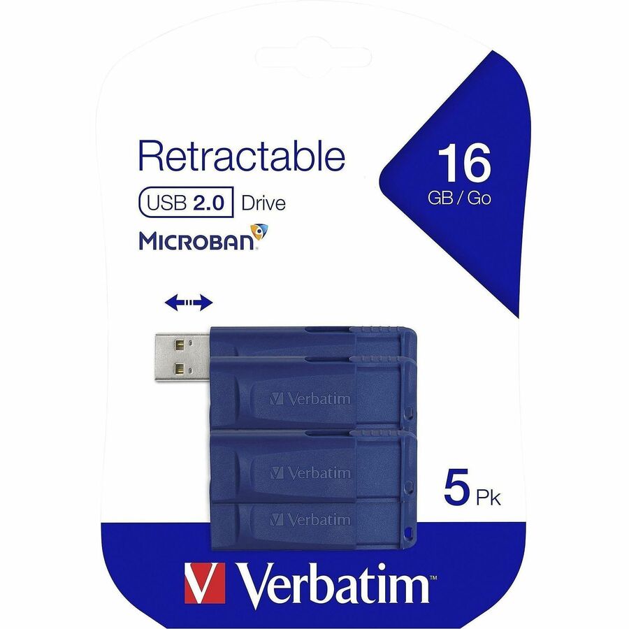 16 GB - USB 2.0 Type A - Blue - 5 Year Warranty - 5 / Pack