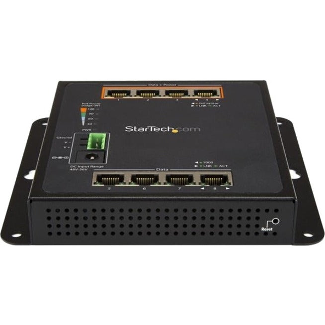 StarTech.com 8-Port (4 PoE+) Gigabit Ethernet Switch - Managed - Wall Mount with Front Access
