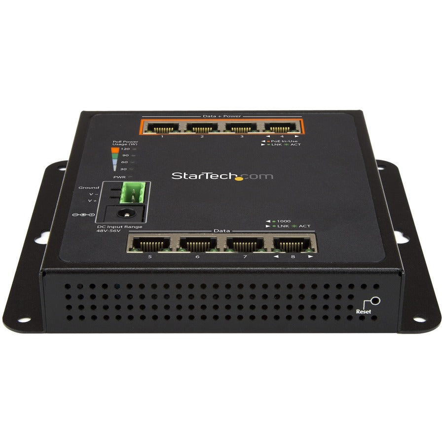 StarTech.com 8-Port (4 PoE+) Gigabit Ethernet Switch - Managed - Wall Mount with Front Access