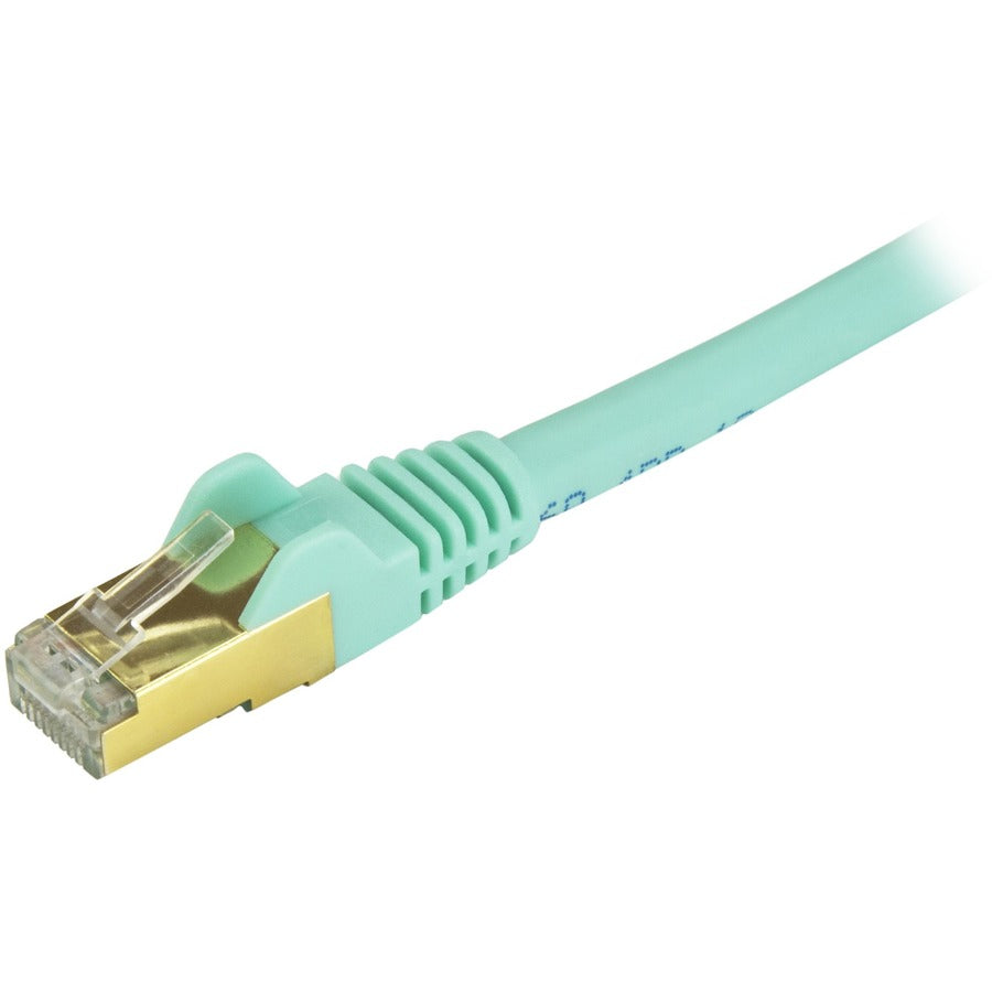StarTech.com Cat6a Ethernet Patch Cable - Shielded (STP) - 6 in., Aqua