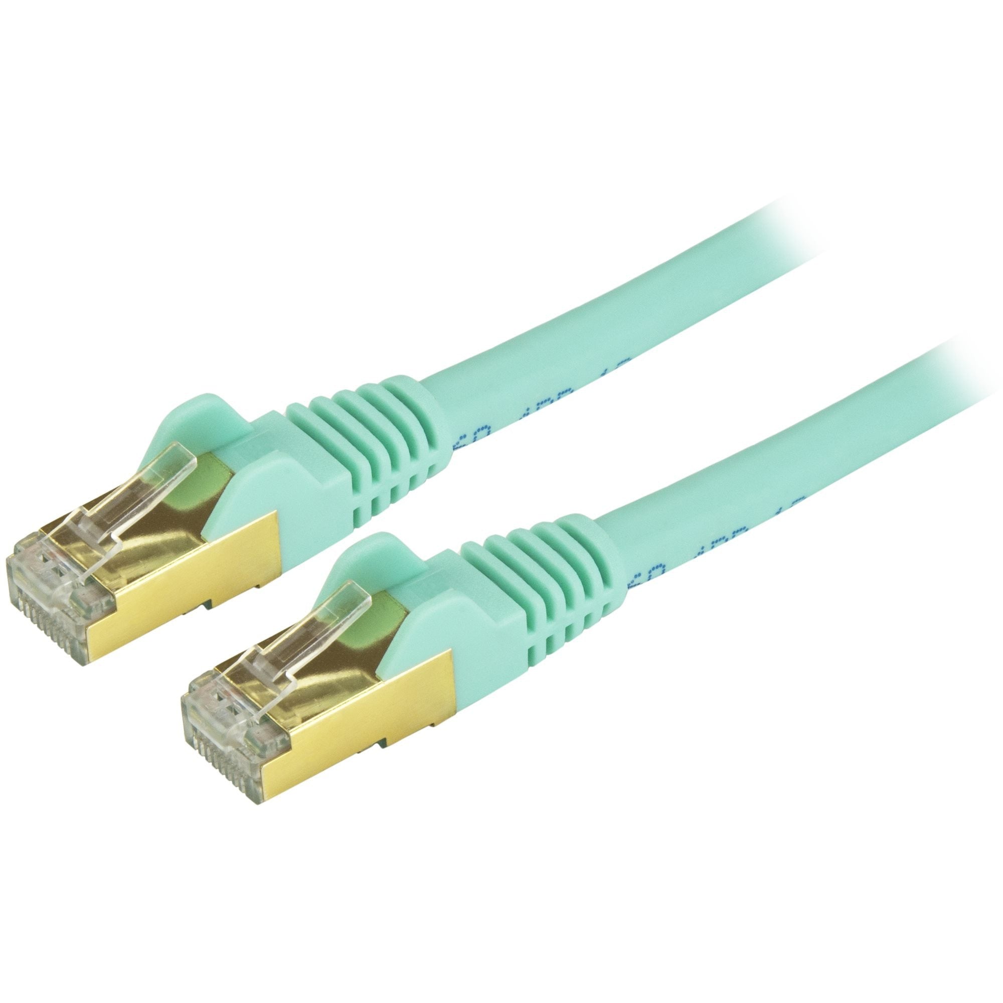 StarTech.com Cat6a Ethernet Patch Cable - Shielded (STP) - 9 ft., Aqua