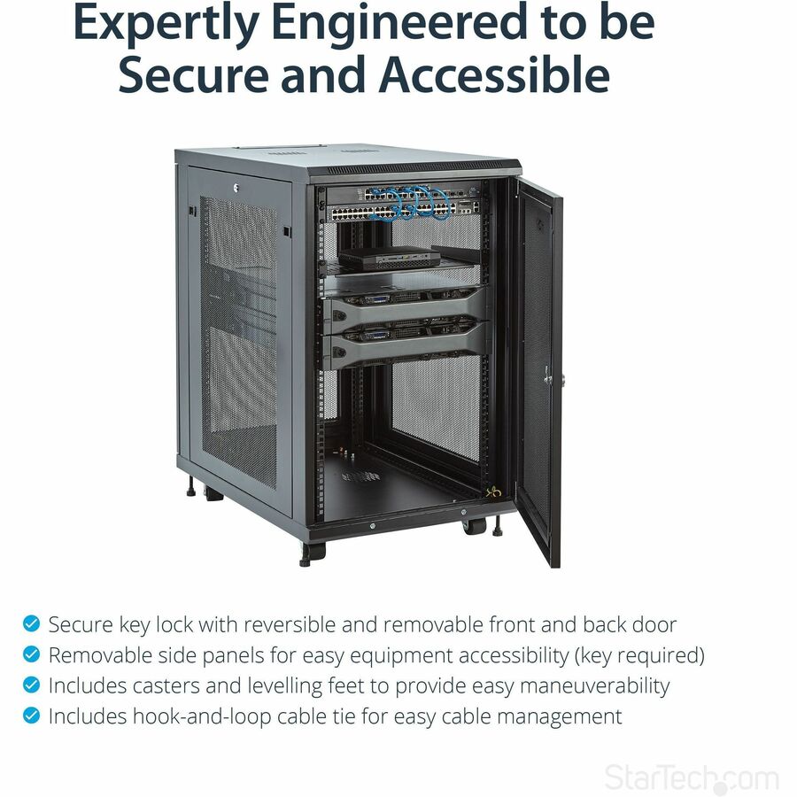 StarTech.com Server Rack Cabinet - 31 in. Deep Enclosure - 18U