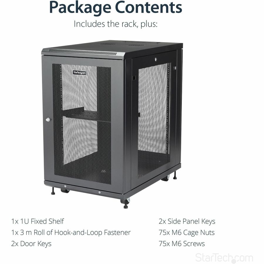 StarTech.com Server Rack Cabinet - 31 in. Deep Enclosure - 18U