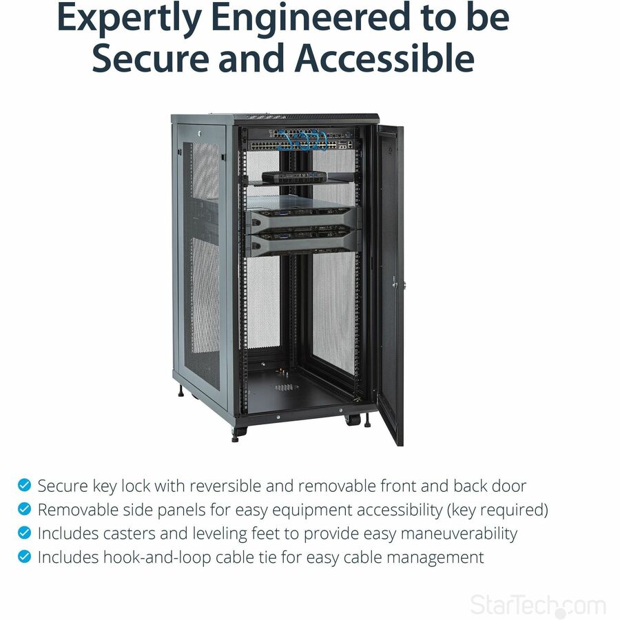 StarTech.com Server Rack Cabinet - 31 in. Deep Enclosure - 24U