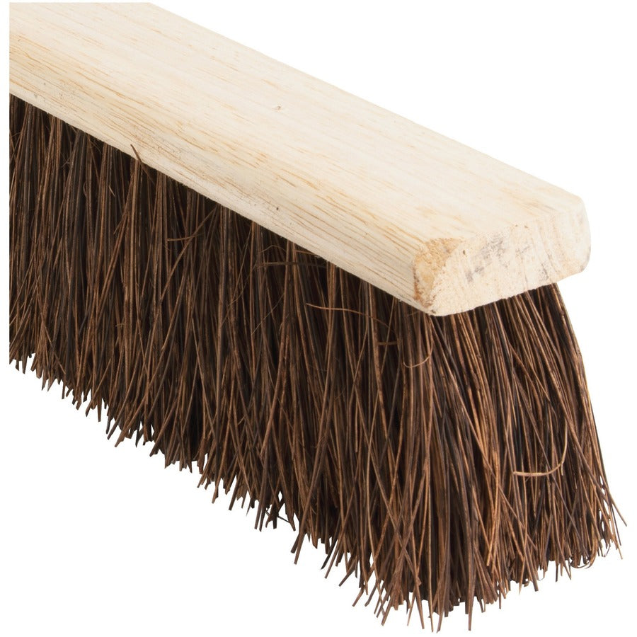 Genuine Joe 24" Push Broomhead - Brown - Lacquered Wood24" Length - 1 Each