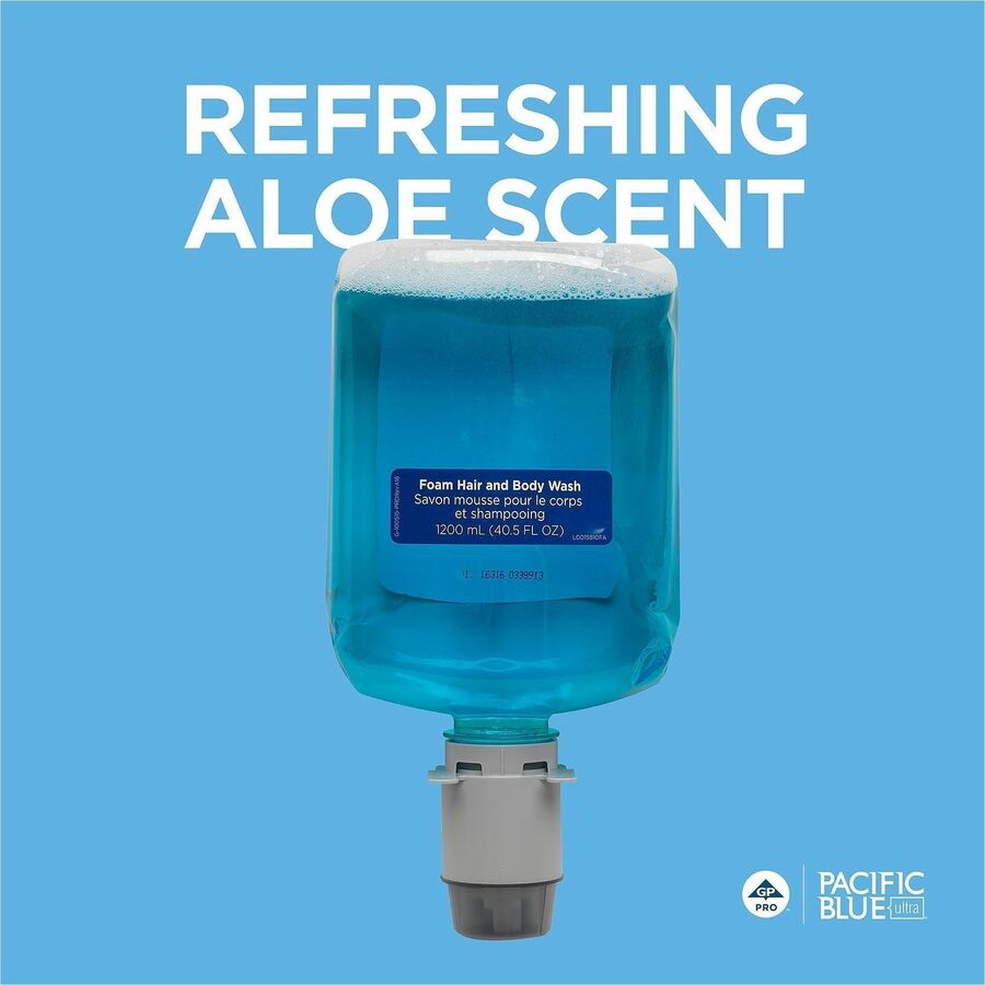 1.27 quart - Squeeze Bottle Dispenser - Dirt Remover, Bacteria Remover - Hair, Body, Skin - Blue - Hygienic, Rich Lather, pH Balanced - 4 / Carton