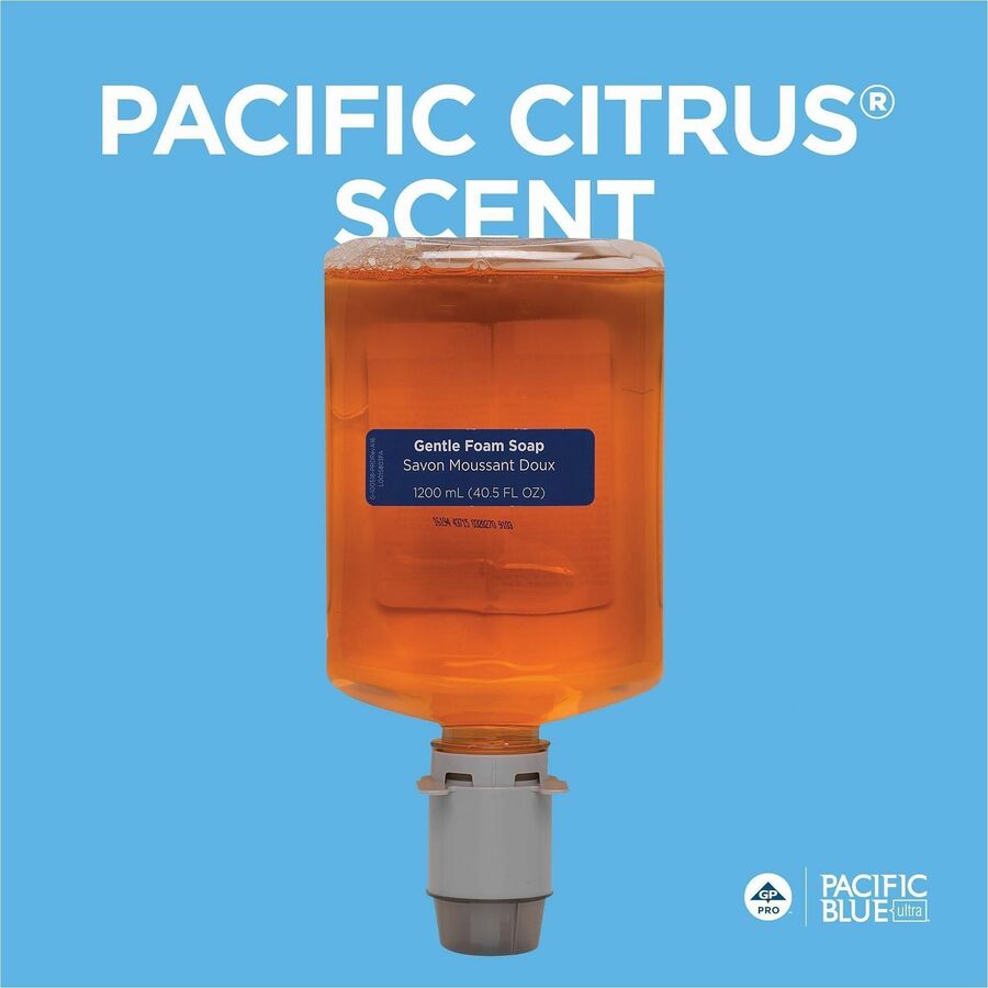 Pacific Citrus Scent - 1.27 quart - Squeeze Bottle Dispenser - Dirt Remover, Bacteria Remover - Skin - Orange - Rich Lather, Bio-based, VOC-free, pH Balanced - 4 / Carton