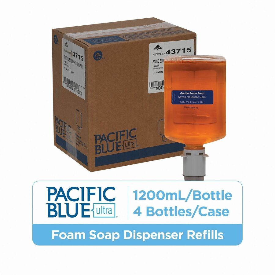 Pacific Citrus Scent - 1.27 quart - Squeeze Bottle Dispenser - Dirt Remover, Bacteria Remover - Skin - Orange - Rich Lather, Bio-based, VOC-free, pH Balanced - 4 / Carton