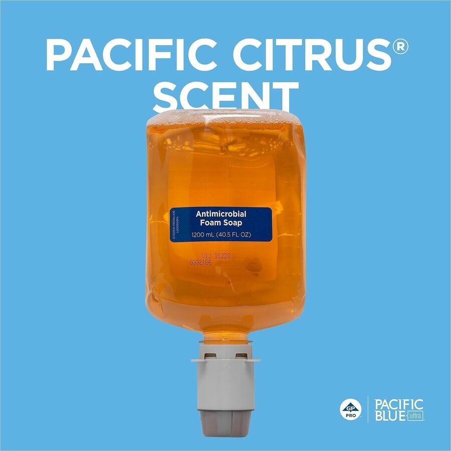 Pacific Citrus Scent - 1.27 quart - Squeeze Bottle Dispenser - Bacteria Remover, Kill Germs - Hand - Moisturizing - Orange - Bio-based, Dye-free - 4 / Carton
