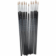 Charles Leonard Water Color Brush - 0.50" Bristle - No. 3 - Hardwood Handle - Aluminum Ferrule - 12 / Pack