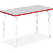 Lorell Classroom Activity Tabletop, Gray Nebula, High Pressure Laminate, Rectangle, 48" W x 24" D x 1.13" Thick, Red Edge, 1 Each