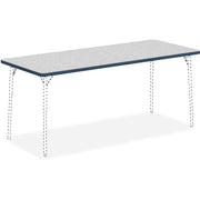 Lorell Classroom Activity Tabletop, Gray Nebula, High Pressure Laminate, Rectangle, 72" W x 30" D x 1.13" Thick, Navy Edge, 1 Each