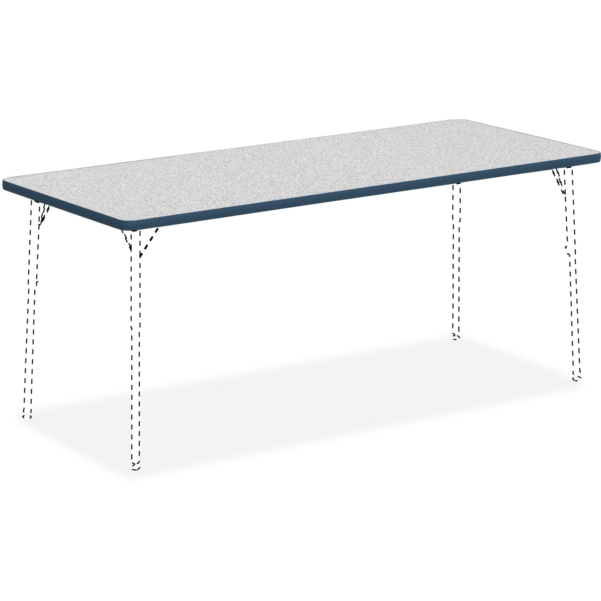 Lorell Classroom Activity Tabletop, Gray Nebula, High Pressure Laminate, Rectangle, 72" W x 30" D x 1.13" Thick, Navy Edge, 1 Each