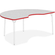 Lorell Classroom Activity Tabletop - Gray Nebula, High Pressure Laminate (HPL) Kidney-shaped Top - 72" Table Top Width x 48" Table Top Depth x 1.13" Table Top Thickness - Classroom - Assembly Required - 1 Each