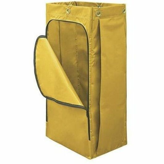 34 gal Capacity - 16.80" Length x 10.50" Width - Zipper Closure - Yellow - Vinyl - Janitorial Cart - 1 Each