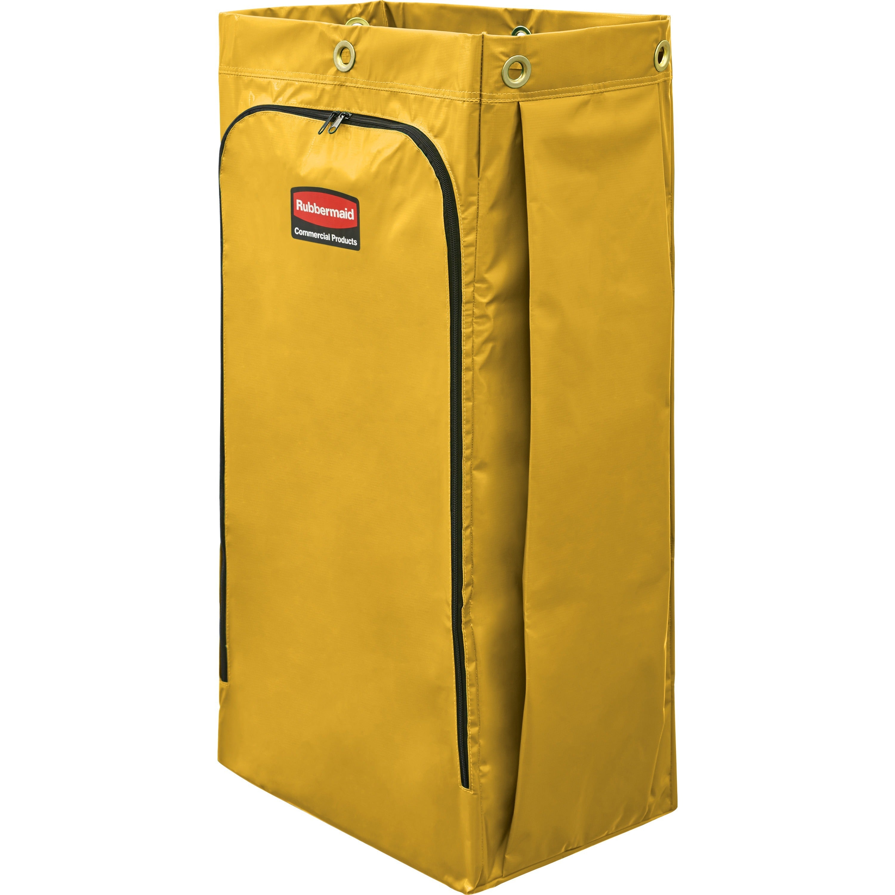 34 gal Capacity - 16.80" Length x 10.50" Width - Zipper Closure - Yellow - Vinyl - Janitorial Cart - 1 Each