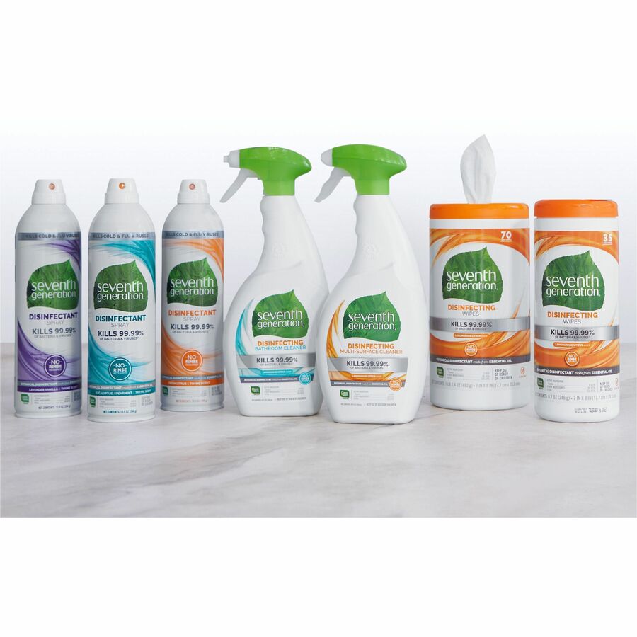 Seventh Generation Disinfectant Cleaner, Eucalyptus Spearmint & Thyme Scent, Non-flammable, Anti-bacterial, Clear, 13.9 fl oz Spray, 1 Each