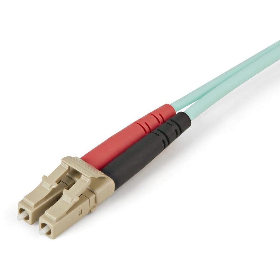 StarTech.com Fiber Optic Duplex Patch Network Cable, 3.28 ft, LC to LC, Multi-mode 50/125µm, LSZH Jacket, Aqua, 100 Gbit/s, 1 Each
