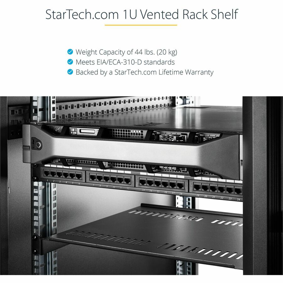 StarTech.com Vented 1U Rack Shelf - 10 in. Deep