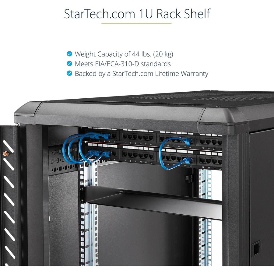 StarTech.com 1U Rack Shelf - 10 in. Deep