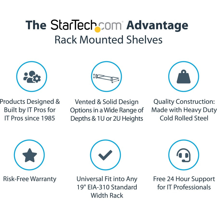 StarTech.com 1U Rack Shelf - 10 in. Deep