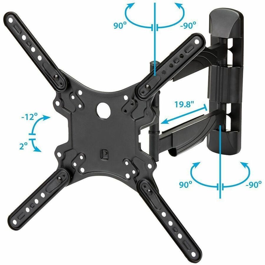 StarTech.com Wall Mount for Flat Panel Display, Curved Screen Display, LED Display, LCD Display - Black