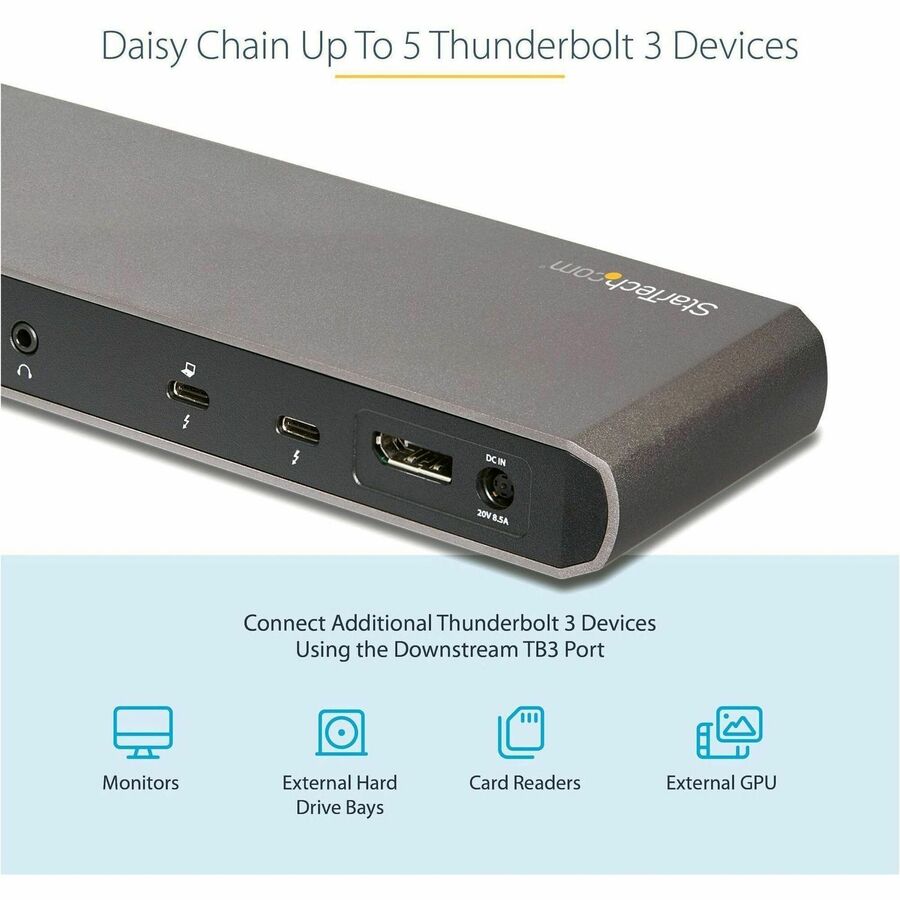 StarTech.com Dual 4K Monitor Thunderbolt 3 Dock with 3x USB 3.0 Ports