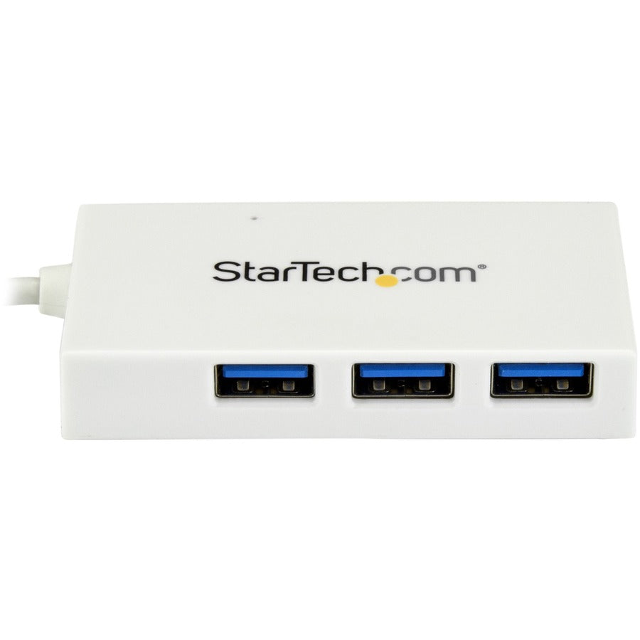 StarTech.com 4-Port USB-C Hub - USB-C to 1x USB-C and 3x USB-A - USB 3.0 Hub - White
