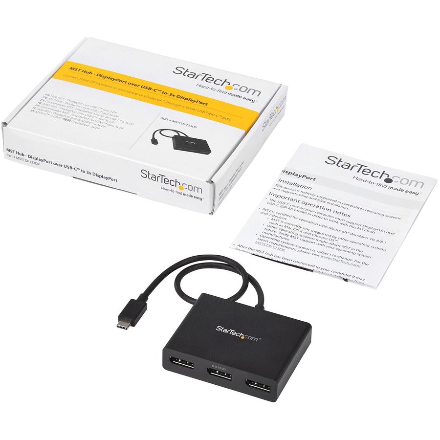 StarTech.com MST Hub - DisplayPort over USB-C to 3x DisplayPort