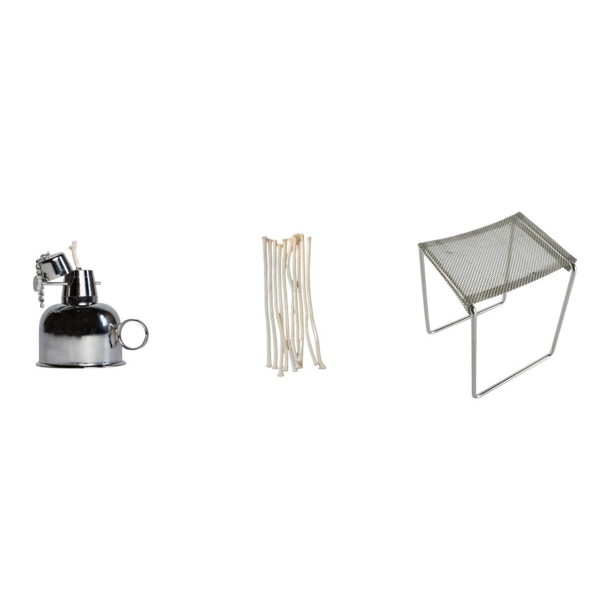Alcohol Lab Burner Kit, Metal Canister with Stand and 10 Replacement Wicks, 120ml