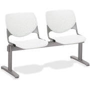 KFI KOOL 2 Seat Beam, Polypropylene Seat and Back, Powder Coated Silver Steel Frame, White, 2 Seats, 1 Each