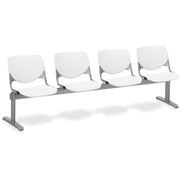 KFI Kool 4 Seat Beam, Polypropylene Seat and Back, Powder Coated Silver Steel Frame, White, 1 Each