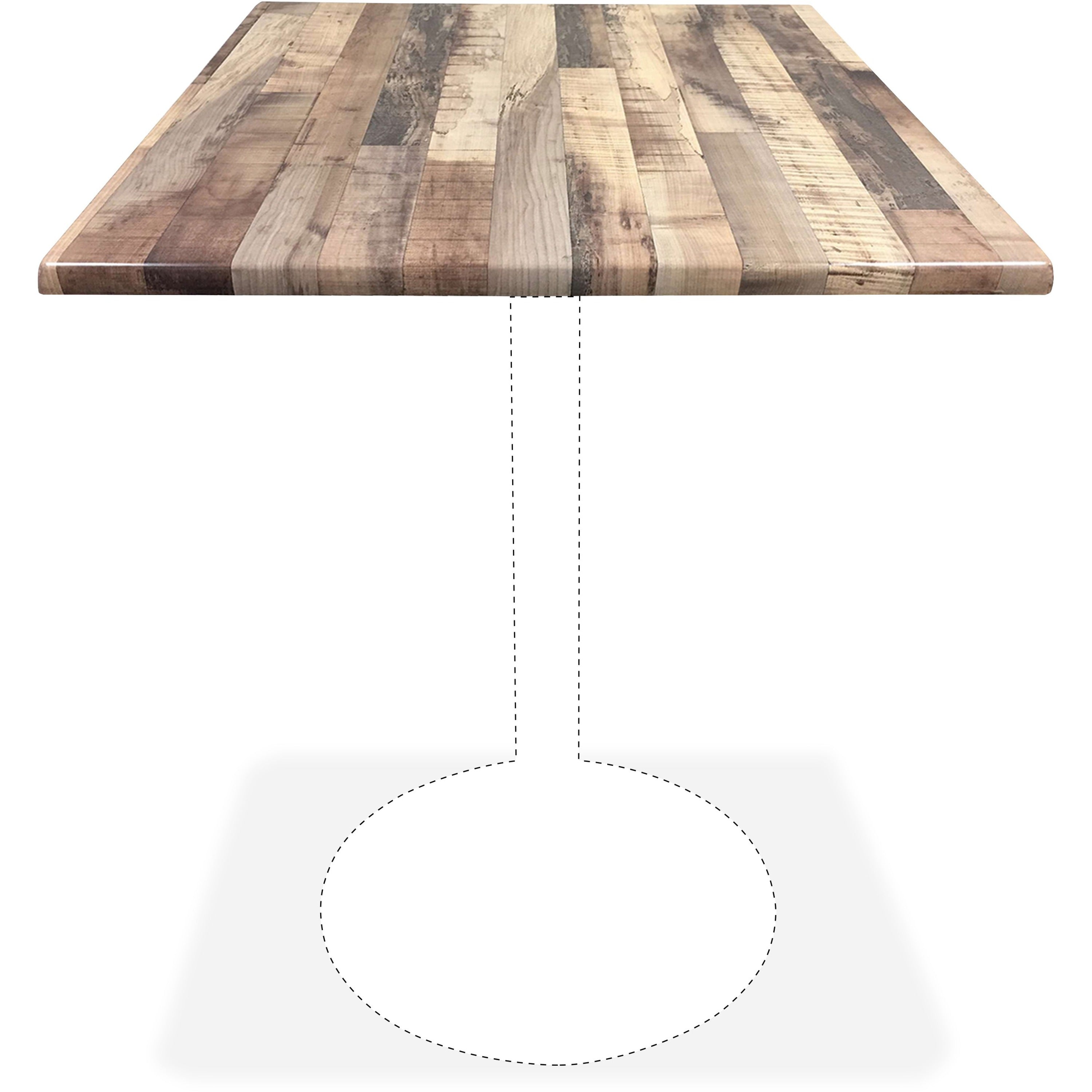 Holland Bar Stools Utility Table Top, Square, 30" x 30", Rustic Finish, 2 per Carton