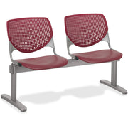 KFI KOOL 2 Seat Beam, Polypropylene Seat & Back, Powder Coated Silver Steel Frame, Burgundy, 2 Seats, 1 Each