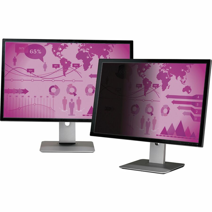 3M High Clarity Privacy Filter, Black/Glossy, 23.8" Widescreen, 16:9, Scratch & Dust Resistant, 1 Each