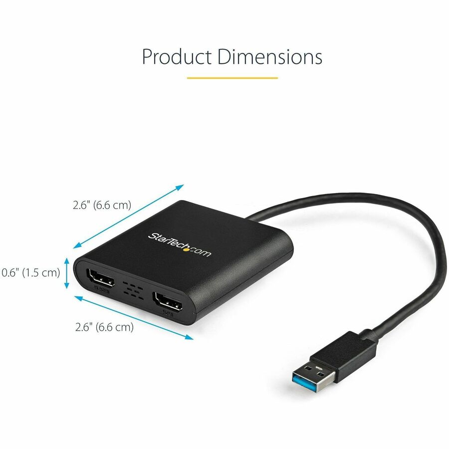 StarTech.com USB to Dual HDMI Adapter - 4K