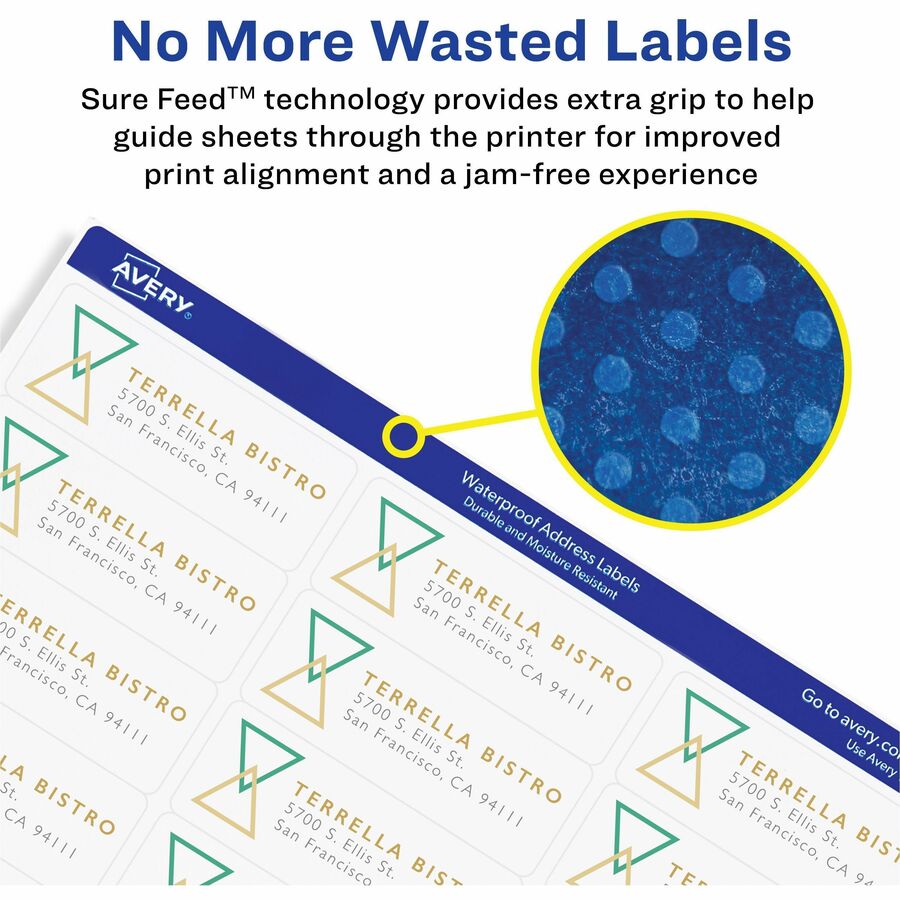 Avery 1-1/3" x 4" Labels, Ultrahold, 7,000 Labels (95522)