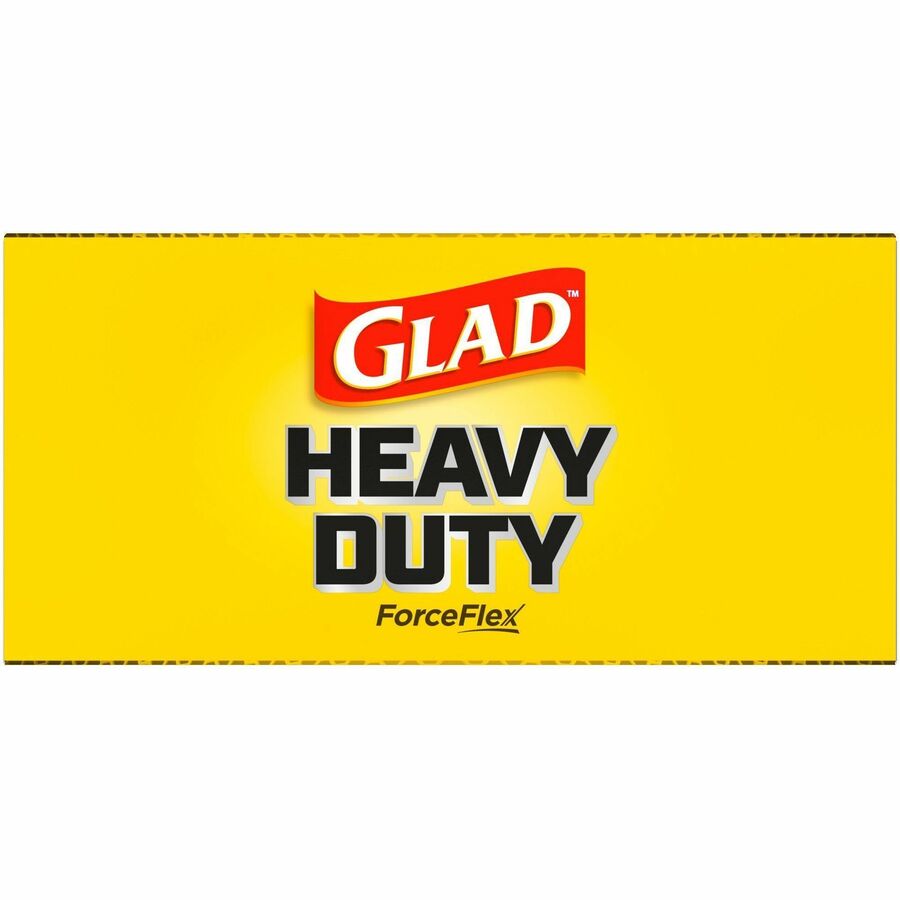 Glad ForceFlexPlus Drawstring Large Trash Bags, 30 Gallon, 32.01" x 30", 0.90 mil Thickness, Black, 1 Box