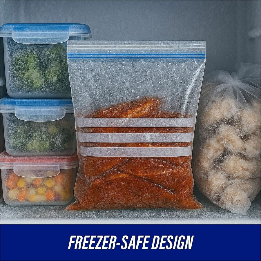 Genuine Joe Food Storage Bags, 1 Gallon, 11" x 10.56", 1.75 mil Thickness, Zipper Closure, Clear, 40/Box