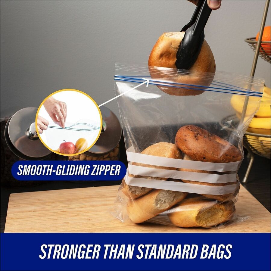 Genuine Joe Food Storage Bags, 1 Gallon, 11" x 10.56", 1.75 mil Thickness, Zipper Closure, Clear, 40/Box
