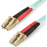 StarTech.com Fiber Optic Duplex Patch Network Cable, 6.56 ft, LC Male to LC Male, 100 Gbit/s, Multi-mode 50/125µm, LSZH Jacket, Aqua, 1 Each