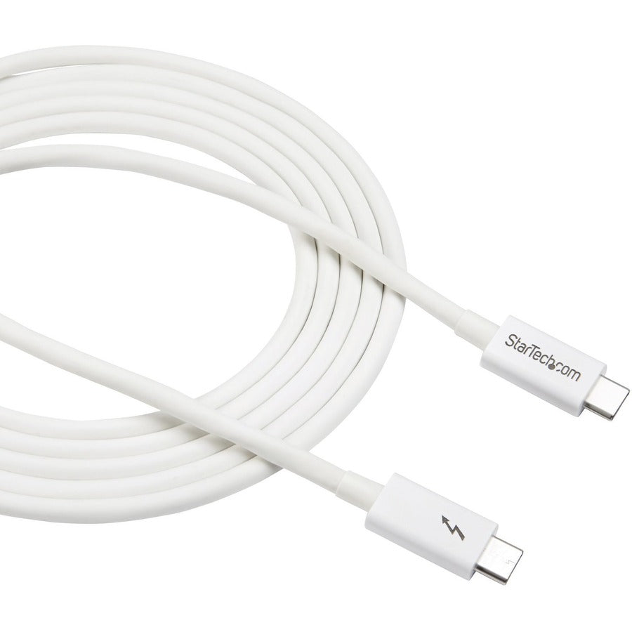 StarTech.com 6.56 ft USB 3.1 Type-C to Type-C Data Transfer Cable, 20 Gbit/s, Nickel Plated, White, 1 Each
