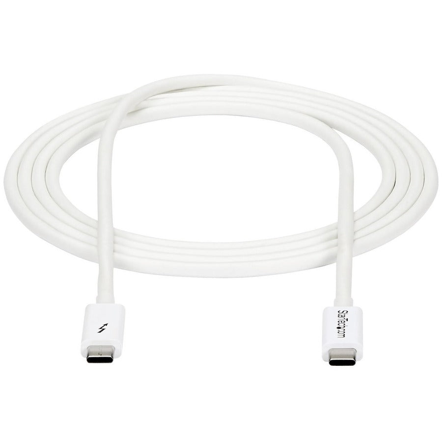 StarTech.com 6.56 ft USB 3.1 Type-C to Type-C Data Transfer Cable, 20 Gbit/s, Nickel Plated, White, 1 Each