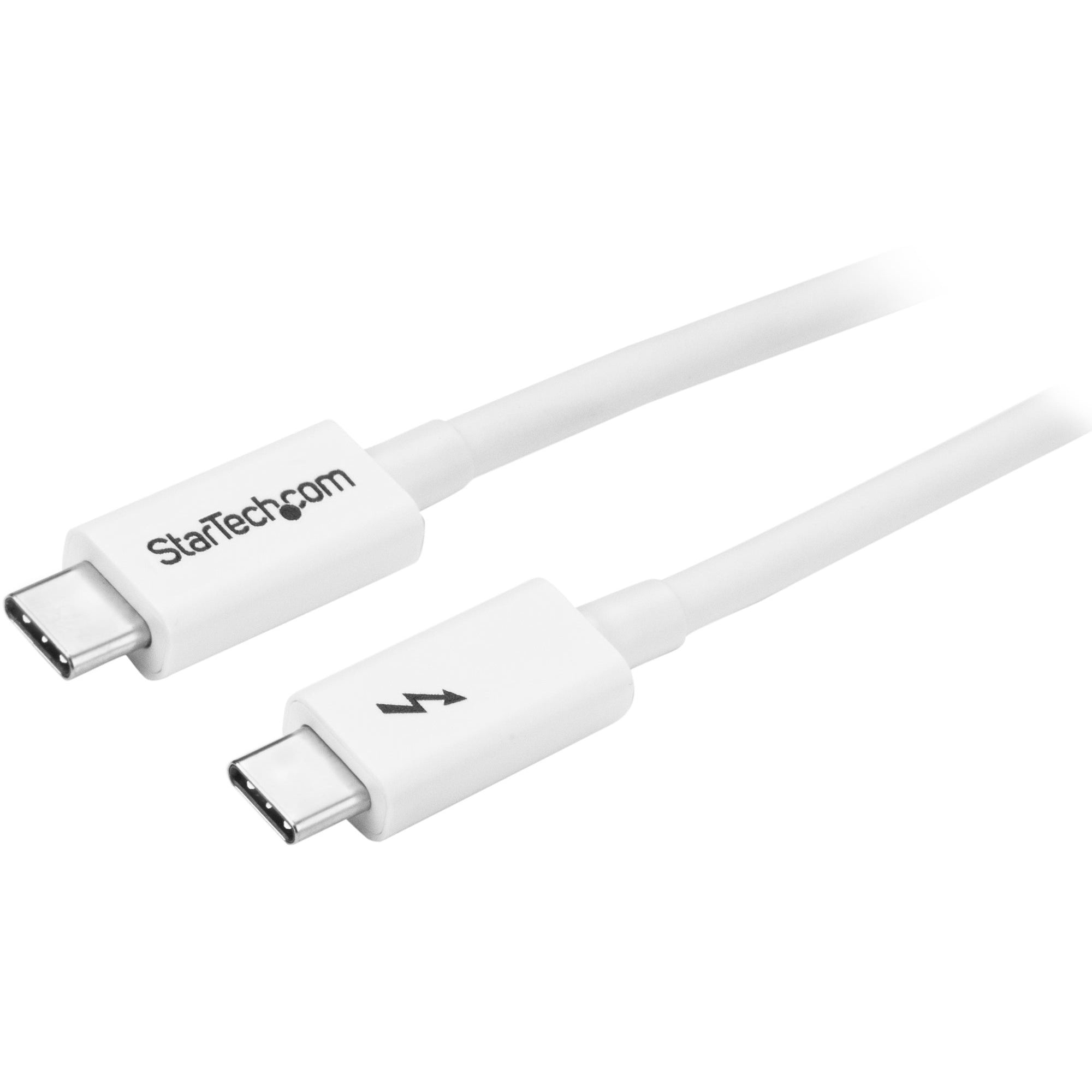 StarTech.com USB 3.1 Type-C to Type-C Data Transfer Cable, 3.28 ft, 20 Gbit/s, Nickel Plated, White, 1 Each