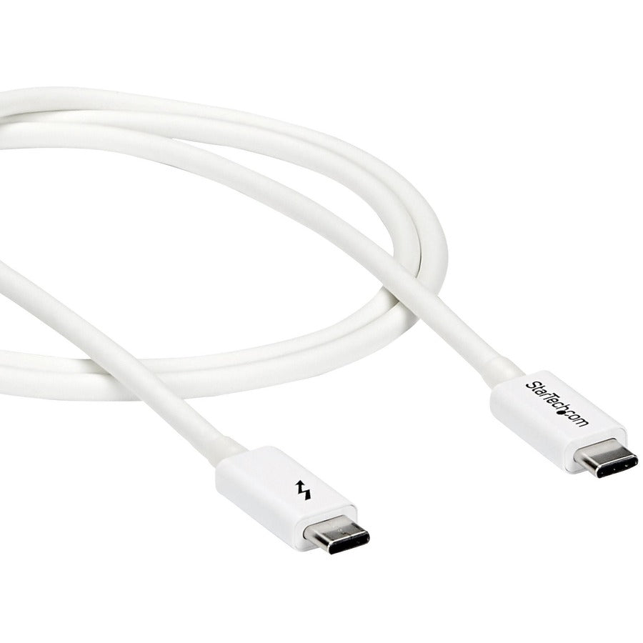 StarTech.com USB 3.1 Type-C to Type-C Data Transfer Cable, 3.28 ft, 20 Gbit/s, Nickel Plated, White, 1 Each