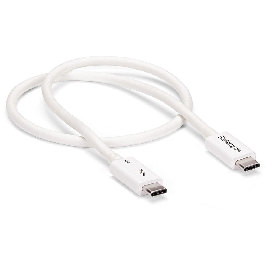 StarTech.com 1.64 ft USB 3.1 Type-C to Type-C Data Transfer Cable, 40 Gbit/s, Nickel Plated, White, 1 Each