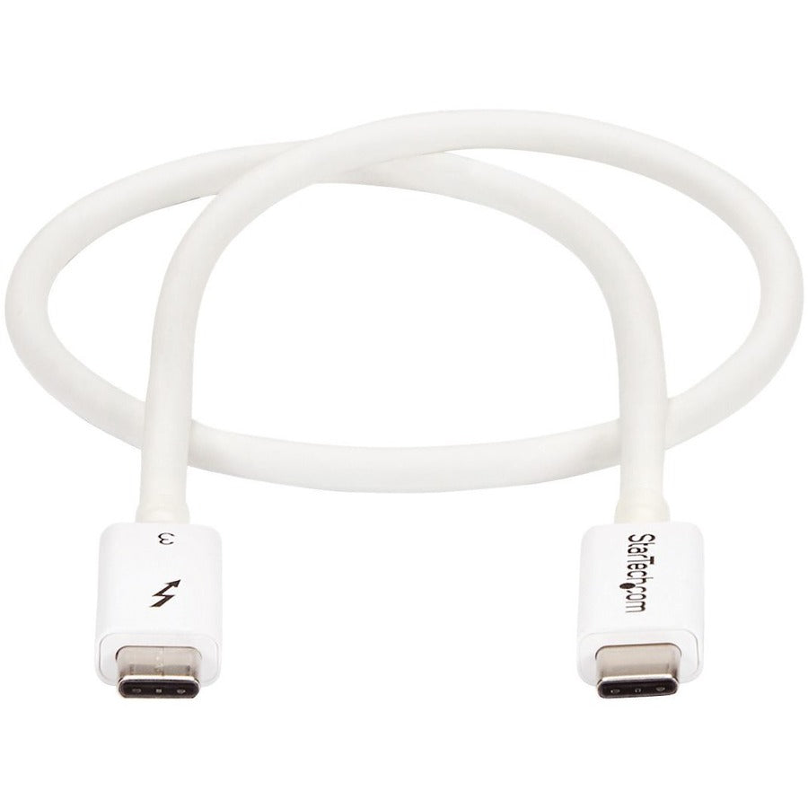 StarTech.com 1.64 ft USB 3.1 Type-C to Type-C Data Transfer Cable, 40 Gbit/s, Nickel Plated, White, 1 Each