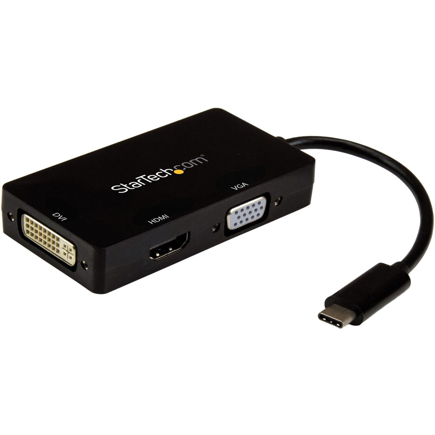 StarTech.com USB-C Multiport Video Adapter - 3-in-1 - 4K 30Hz - Black