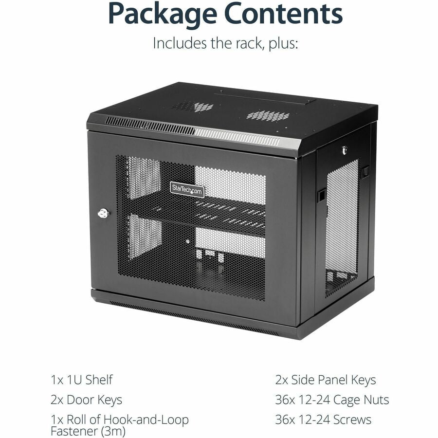 StarTech.com 9U Wall-Mount Server Rack Cabinet - 15 in. Deep