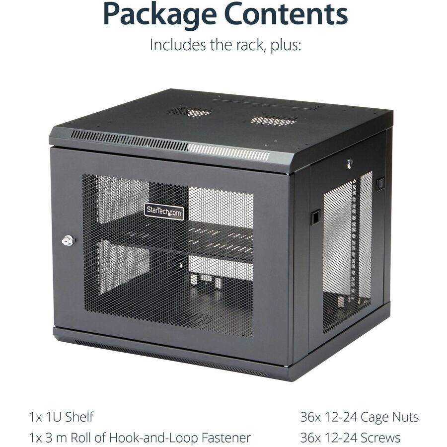 StarTech.com 9U Wall-Mount Server Rack Cabinet - Up to 18.9 in. Deep